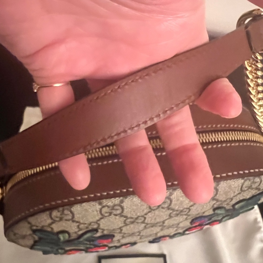 Gucci Beige and Brown Crossbody Bag with Floral Embroidery - Picture 9 of 16